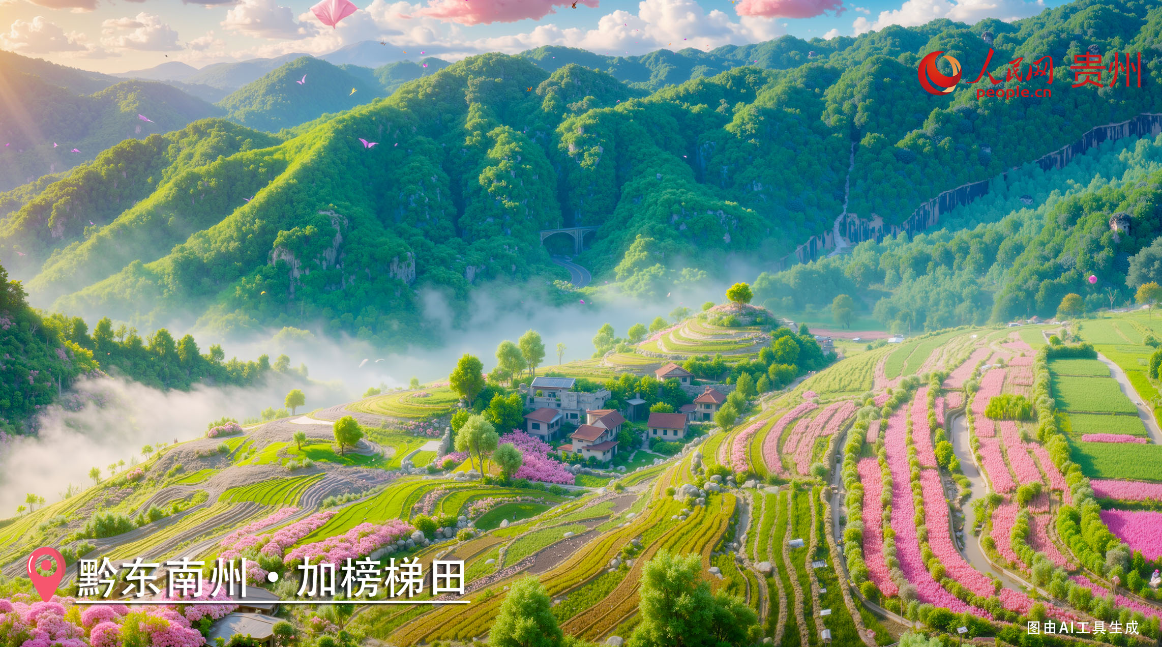 z6尊龙·中国网站：AI绘春领略贵州黔东南的自然人文锦绣风情(图4)